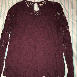 Hollister Lace Key Hole Back Shirt